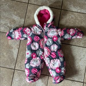 Carter's Pink floral Baby Snowsuit 6-9mo